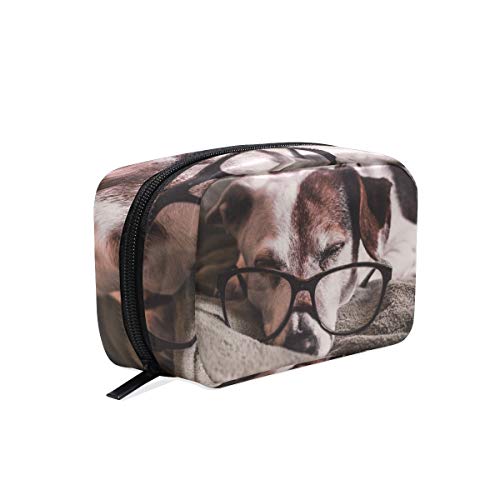 AJINGA Trousse de toilette carrée à fermeture éclair pour femme Motif zèbre Rose Cover