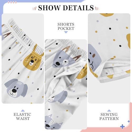 Boys' Pants Colorful Dogs Dots Long Bottoms Jogger Pants Elastic Waist Trousers with Pockets S-XL4