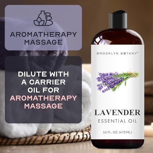 Image of Brooklyn Botany Lavender Essential Oil - Huge 16 Fl Oz - for Candle Making, Soap Making, Diffusers, and Aromatherapy