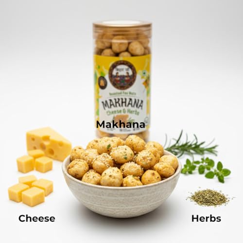 Image of BiharJi Cheese & Herbs and Peri Peri Makhana Combo Pack of 2 Each Pack 78g I The Family Favorite Pack, Roasted Makhana Duo, Family Favorite (Cheese & Peri Peri) | Spicy & Creamy Combo | Healthy Kids Snack