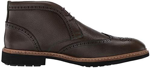 Marc Joseph New York Men's Leather Luxury Ankle Boot with Wingtip Detail, Olive Grainy, 8 | Image 5