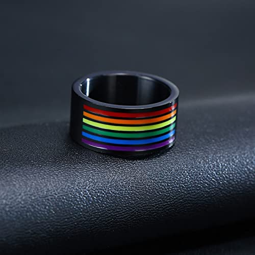 Cadenas de acero inoxidable parejas collar grabado arco iris LGBT 4