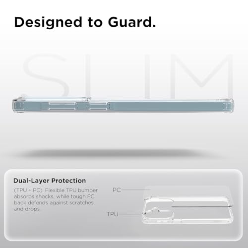 Image of RIGGEAR Shockproof Clear Hybrid Armor Back Cover Case Compatible with Samsung Galaxy A57 5G (Transparent PC and TPU Bumper)