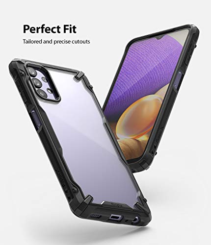 Image of Ringke Fusion-X for Samsung Galaxy A32 5G Case Back Cover, [Military Drop Tested] Ergonomic Transparent Hard PC Back TPU Bumper Impact Resistant Protection for Galaxy A32 5G Back Cover Case - Black