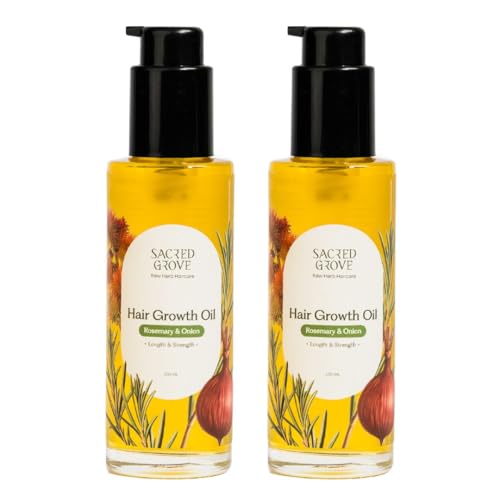Image of Sacred Grove Rosemary & Onion Oil for Hair Growth | Saygrow Combo | Made Using 16 Potent Raw Herbs | Intensive Hair Growth Treatment | Stimulates Hair Follicles & Promotes Circulation | 100 ml each