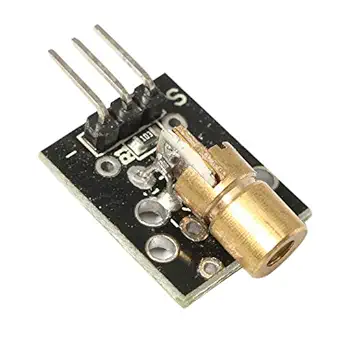 REES52 KY-008 5V 3pin 650nm Transmitter Dot Diode Copper Head Red Laser Module | Laser Diode Module | Laser Transmitter Module compatible with arduino