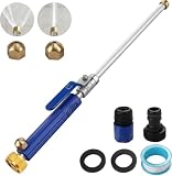 Multi-Functional Hydro Jet Nozzle with 2 Interchangeable Tips, Effortless & Easy-to-Use – High Pressure Wand for Garden Hose, Quick-Connect, Power Sprayer for Car, Deck, Gutter, Patio and Glass