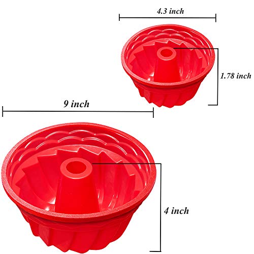 Silicone Fluted Bundtcake Pans Nonstick Cake Tube Jello Molds for Baking