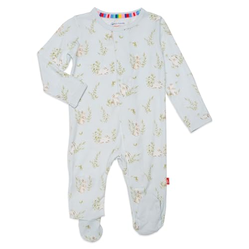 Image of Magnetic Me Boys Modal Magnetic Baby Footie Pajamas | Silky Soft Modal Fabric | Baby Sleepers Available in Sizes PRE - 24M