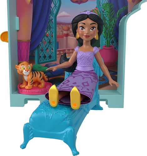Image of Mattel Disney Frozen Toys, Storytime Stackers Jasmine's Palace, Stackable Doll House with Small Doll, 2 Friends & 8 Pieces, Inspired by Disney's Aladdin Movie​​