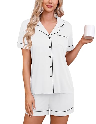 Image of HNG Pajama Sets for Women 2 Piece PJ Sets Short Sleeve Lounge Set Fashion Sleepwear XS-3XL