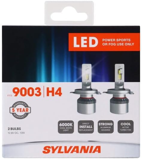 Sylvania 9003 | H4 LED Powersport Headlight Bulbs for Off-Road Use or Fog Lights - 2 Pack