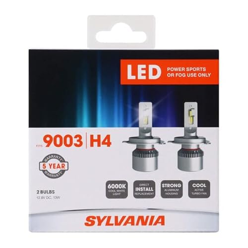Sylvania 9003 | H4 LED Powersport Headlight Bulbs for Off-Road Use or Fog Lights - 2 Pack