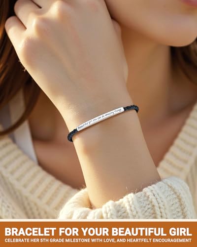 5th/8th Grade Graduation Gifts for Her, Engraved Beautiful Girl You Can Do Amazing Things Adjustable Bracelet, Elementary Middle School Graduate Gifts2