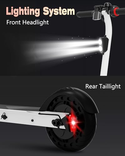 QNQ - Patinete eléctrico, motor de 500W, patinete eléctrico plegable de 8'' para niños, velocidad máxima de 25 km/h, autonomía de 12-15 km, pantalla LED, para niños, adolescentes, adultos - imagen 5
