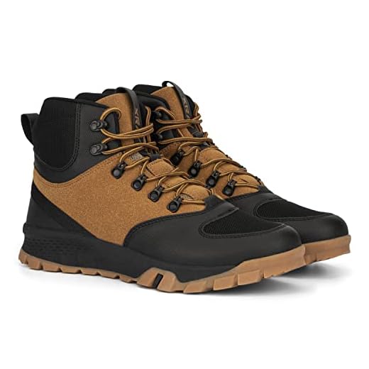 Bota masculina de entalhe de raio X, malha flexível, ilhós de gancho de metal no laço, bico redondo, solado termoplástico, Trigo/Laranja, 10