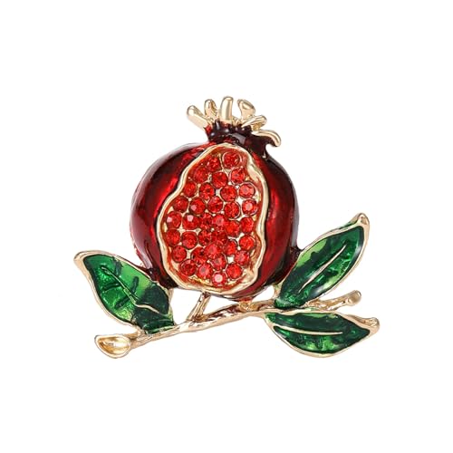 Image of Enamel Fruit Brooch for Women Rhinestones Fruit Lapel Pin Elegant Fruit Brooches Jewelry Gift, Perfect for Dresses Hat Bag