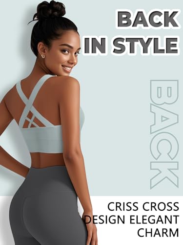 Image of Sports Bras for Women High Support, Multipack Padded Supportive Criss Cross Back Wireless Running Yoga Workout Bra