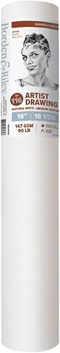 Borden & Riley #116 Artista DibujoSketch Vellum, 90 libras, 18 pulgadas x 10 yardas por rollo, 1 rollo cada uno (116R181000)