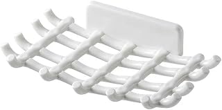 SLJYM - Jabonera montada en la pared, estante de drenaje para uso doméstico, sin perforaciones, ganchos para jabonera, baños de alta gama