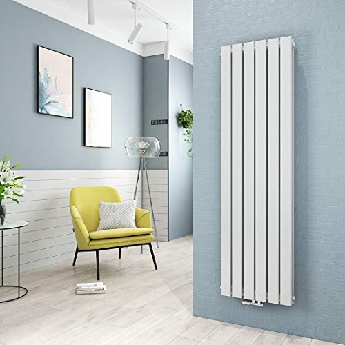 Heilmetz Heizkörper Flach Design Vertikal Paneelheizkörper 1600 x 460 mm Weiß Doppellagig Mittelanschluss Heizung