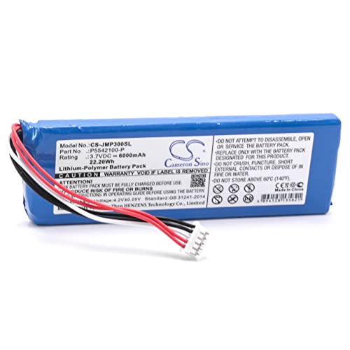 vhbw Li-Polymère Batterie 6000mAh (3.7V) pour Haut-parleurs Enceintes JBL 2017DJ1714, APPUESE3, Pulse 3