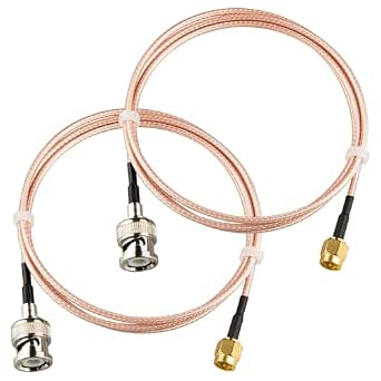 urcianow 2 pezzi Angolare BNC Maschio ad Angolo retto a BNC Maschio a 90 gradi 1 M RG316 Cavo Coassiale Connettore di prolunga 1M per antenna WiFi Jumper HD SDI Video