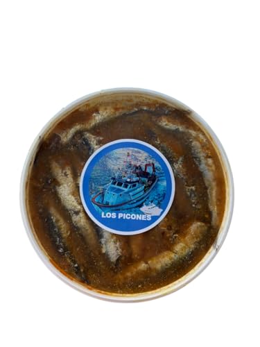 Los Picones Gourmet® Anchoas de Santoña Enteras en Salmuera (200gr./10 Anchoas Grandes - 20 Lomos) I Anchoas del Cantábrico Gourmet 000 I Salazones y Conservas Gourmet I Para Preparar.