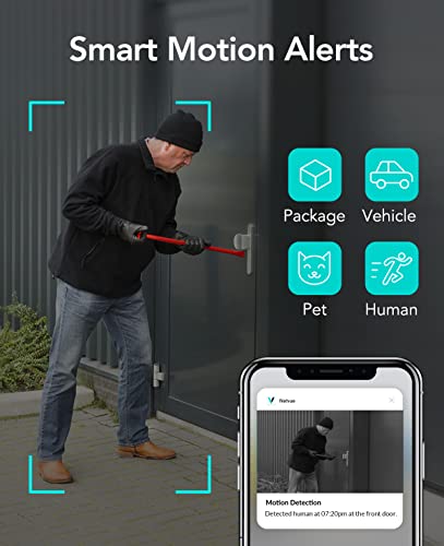 Outdoor Security Camera, Netvue 1080P Wifi Bullet Surveillance Camera Two-Way Audio, Ip66 Waterproof, Fhd Night Vision, Motion Detection, Home Security Camera Activity Alert, Cloud Storage, Sd Card #TOP3