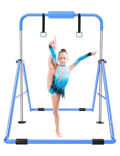 Image of Safly Fun Foldable Gymnastics Bar for Kids, Adjustable 35 inch-51 inch, Sturdy 145 lbs Capacity, Easy-to-Assemble, Gymnastics Equipment for Kids for Indoor /Outdoor Training