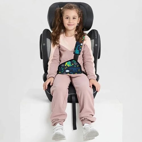 Image of Kid's Seat Belt Cover Pad, Neck & Abdomen Cushion for Children- Soft and Breathable Straps Cover Support (Cartoon Dinosaurs)
