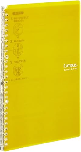 Kokuyo Campus - Carpeta inteligente de anillas, tamaño A5, cuaderno negro de hasta 25 hojas y 20 agujeros, carpeta delgada con 10 papeles Sarasara