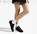 LUCKY STEP Women's Retro Fashion Sneakers Thin Sole Tennis Casual Anti-Slip Cow Suede Running Trainer Gym Trendy Classic Comfortable Lightweight Walking Shoes(Black,9)