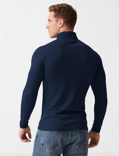 Men's Turtleneck Long Sleeve Shirts Thermal Base Layer Top Lightweight Undershirt3