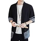 Estación: primavera / verano Chaqueta Japonesa del Estilo del Kimono del Tamaño Manga 3/4 Yukata del Vintage para Hombres
