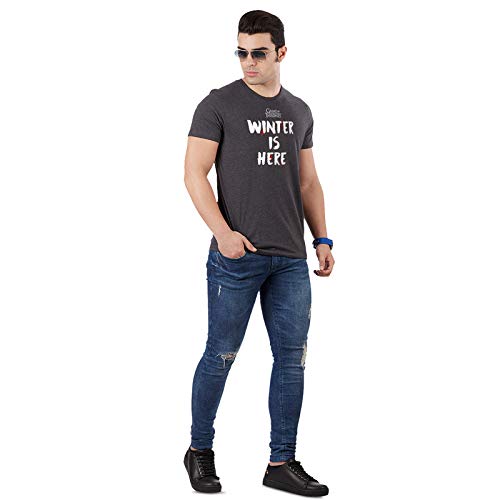 Image of Free Authority Men's Printed Regular fit T-Shirt (STY-20-21-000723 Charcoal XX-Large)