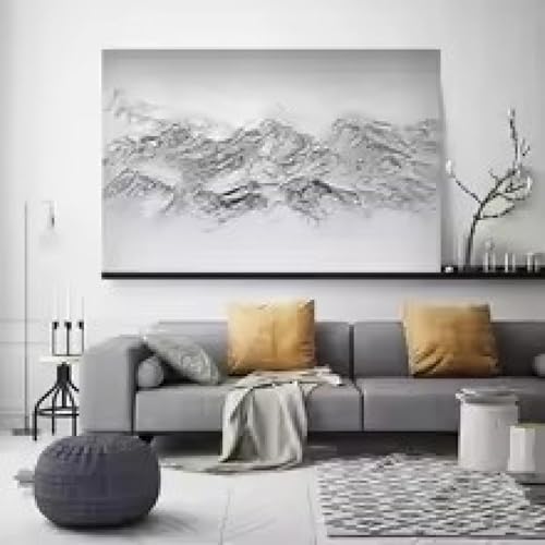 Affiche et impression de paysage naturel blanc, toile murale 60x80cm pour déco maison