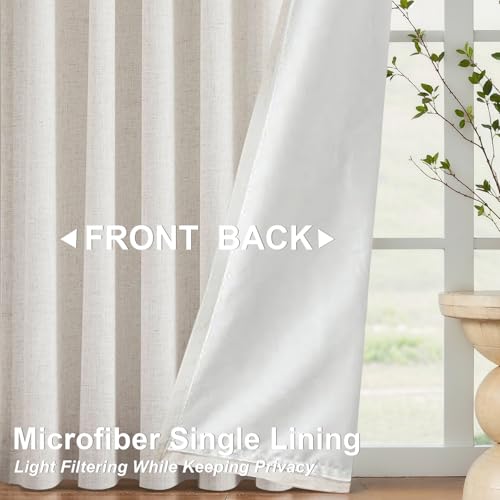 Vision Home Natural Pinch Pleated Light Filtering Curtains 102 inch Length - image 2