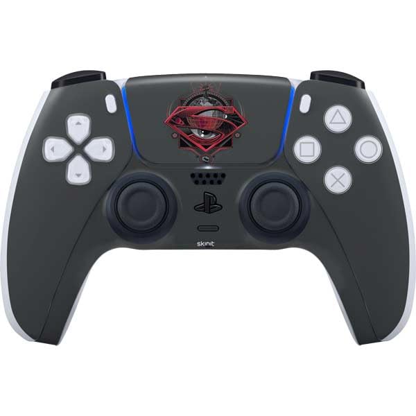 Skinit Decal Gaming Skin Compatible with PS5 Controller - Officially Licensed DC Comics Superman Grey Eye Collage Design