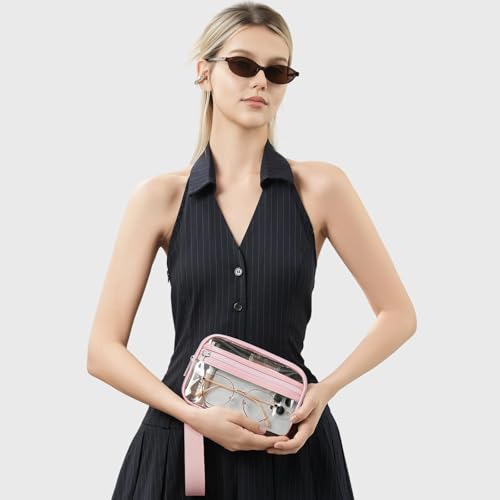 Image of Clear Wristlet Stadium Approved Clear Bag Wallet Transparent Purse for Concerts Sports Events