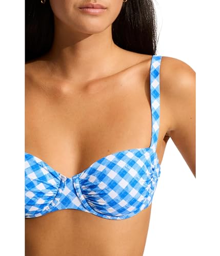 Seafolly Women's Ciao Bella Check Ruched Underwire Bra3