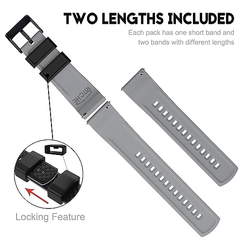 Ritche Silicone Watch Bands 18mm 19mm 20mm 21mm 22mm 23mm 24mm Quick Release Rubber Watch Bands for Men