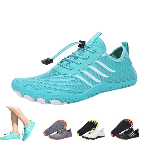 Grounding Barefoot Shoes, Hike Balance Barefoot Shoes for Women Men Lightweight Non-Slip Breathable Soft Comfortable Walking Wading Water Allround Shoe(Blue1,Women8/6men)