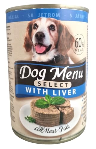 Dog Menü Select Premium Hundefutter 60% Fleisch Pastete 3 Sorten 60 x 400g *ohne Konservierungsstoffe, reich an Nährstoffen*