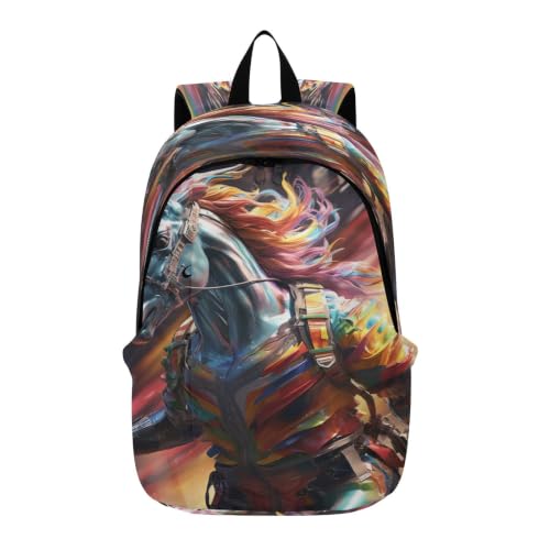 Sac à dos extérieur licorne arc-en-ciel pour la randonnée et le voyage