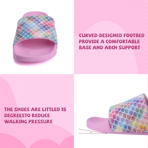 Image of WateLves Girls & Boys Slide Sandals Kids Summer Slippers Slip On for Outdoor Beach Pool Shower (Little Kid /Big Kid)