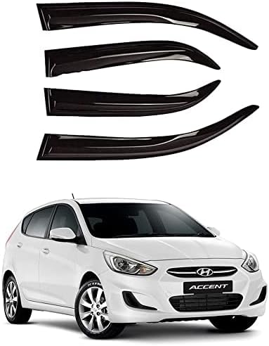 Premium Non-Breakable Car Window Door Visor/Rain Guard/Wind Deflector Compatible for (Hyundai Accent)