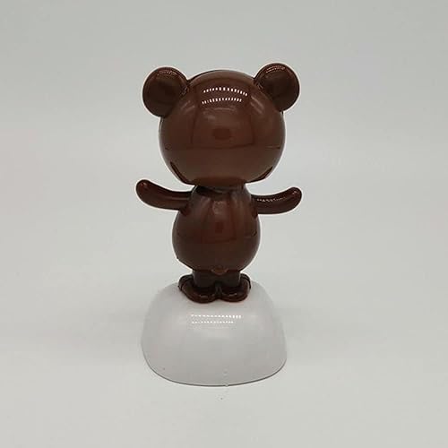Miniatura 5 de 1 pieza de juguete de oso bailarín solar marrón con energía solar para decoración de tablero de instrumentos de coche, juguetes de oso de cabeza que
