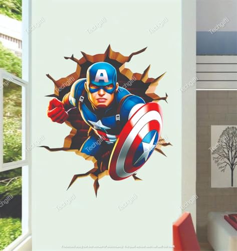 3D Superhero Wall Decal Sticker,Size - 52 x 46 cm, Break-Through ...