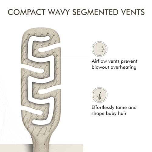 Image of IKONIC Me Small Vent Hair Brush IKM-2121 Eco-Conscious, Travel-Friendly Design, Anti-Static Ionic Bristles, Smooth Detangling, Quick-Dry Vent Technology, for All Hair Types, Wet & Dry Use - Sand Beige